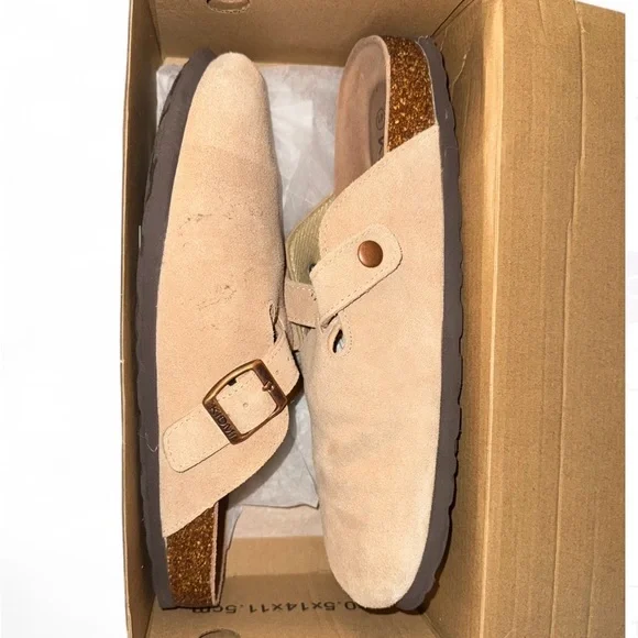 Women’s Tan Suede Slip-On Shoes - Picture 1 of 6